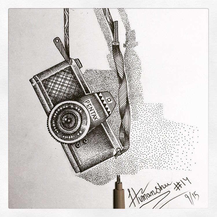 750x750 No.14 Lights Camera Capture - Dotted Sketch