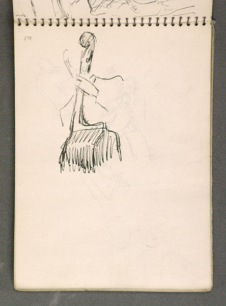 444x600 Dobell , William Not Titled [Partial Sketch Of Double Bass]. - Double Bass Sketch