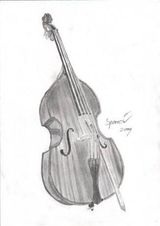 327x462 Double Bass Sketch Drawn For Miss Rebecca Fogg By Tim J. Sparrow - Double Bass Sketch