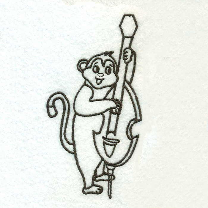 700x700 Monkey Playing A Double Bass Lc Magic Stock Art - Double Bass Sketch