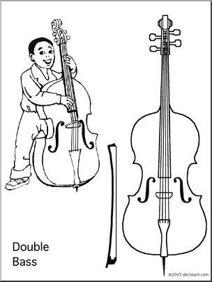 304x404 Coloring - Double Bass Sketch