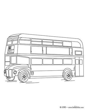 364x470 Double Decker Bus Coloring Pages - Double Decker Bus Sketch