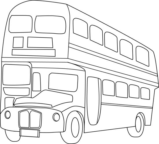 550x501 London Bus Clipart Black And White - Double Decker Bus Sketch