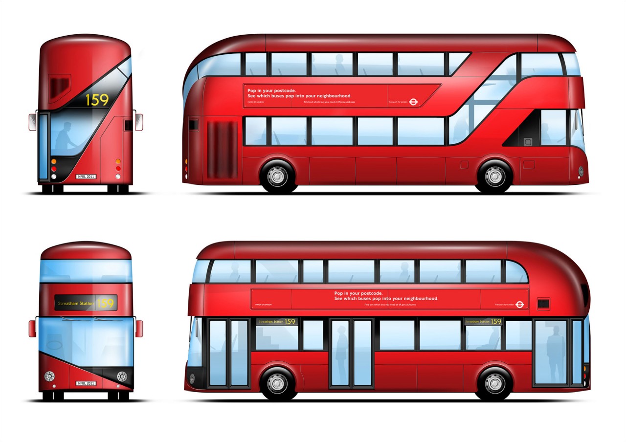 1280x904 Sketch Of Heatherwick Designed Double Decker Bus Golden Lane - Double Decker Bus Sketch