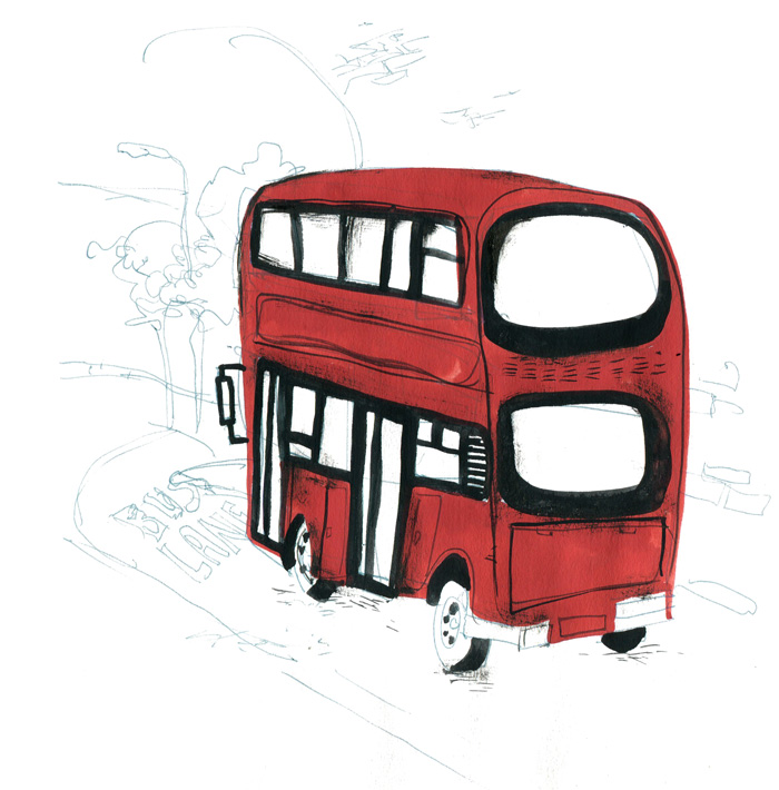 700x710 Sketches From A Bus Zhenia Vasiliev News - Double Decker Bus Sketch