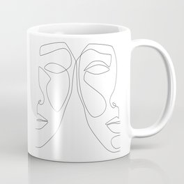 264x264 Face Sketch Coffee Mugs Society6 - Double Face Sketch
