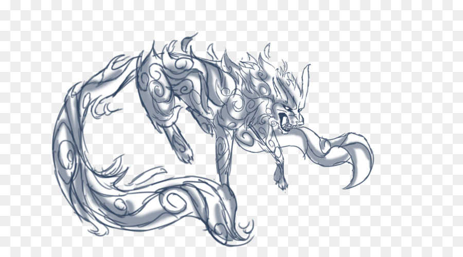 900x500 Tailed Beasts Naruto Line Art Sketch - Double Sketch