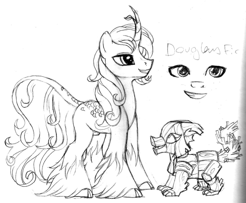 983x812 Wip Douglas Fir Re Design Sketch By Catnip1996 - Douglas Fir Sketch