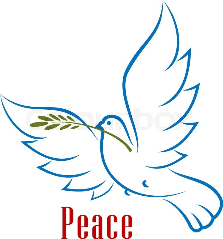 747x800 Dove Bird Carrying Green Olive Branch In Beak As A Peace Symbol - Dove Bird Sketch