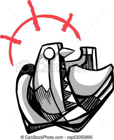 384x470 Abstract Dove Bird Design. Illustration Of An Abstract Dove Bird. - Dove Bird Sketch