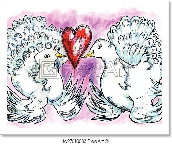 560x470 Free Art Print Of Dove Sketch. Grunge Decorative Sketch Of A - Dove Sketch