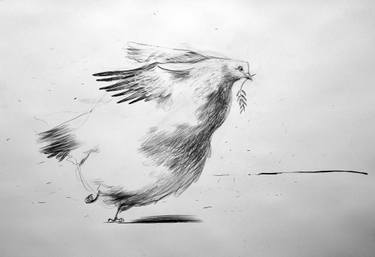 375x257 Dove Of Peace Drawing By Alex Koryashkin Saatchi Art - Dove Sketch Artist