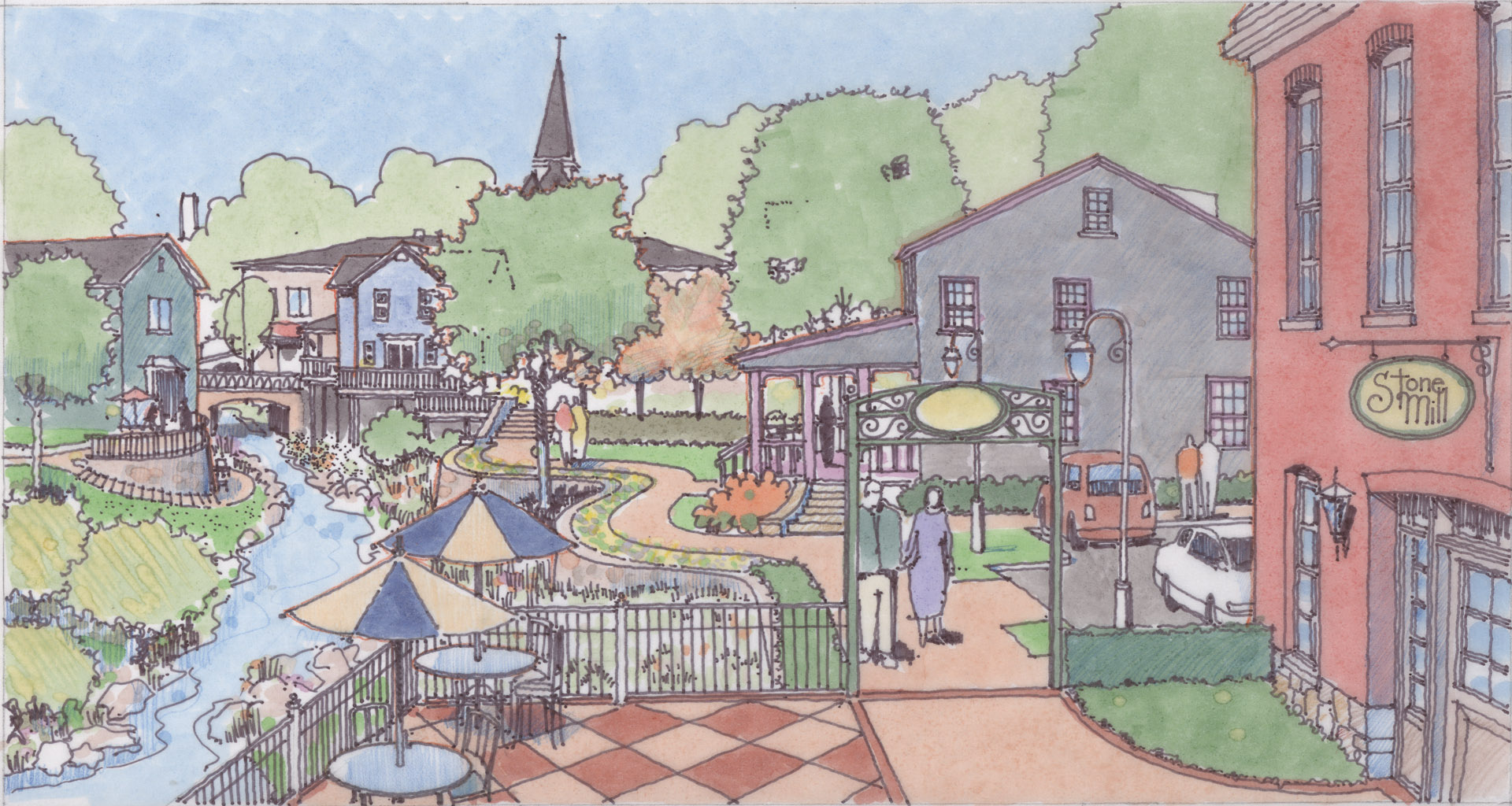 1920x1024 Meadville Downtown - Downtown Sketch