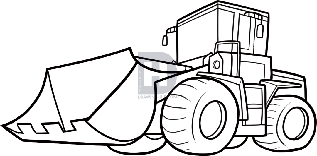 1080x533 How To Draw A Bulldozer, Step By Step, Drawing Guide, By - Dozer Sketch