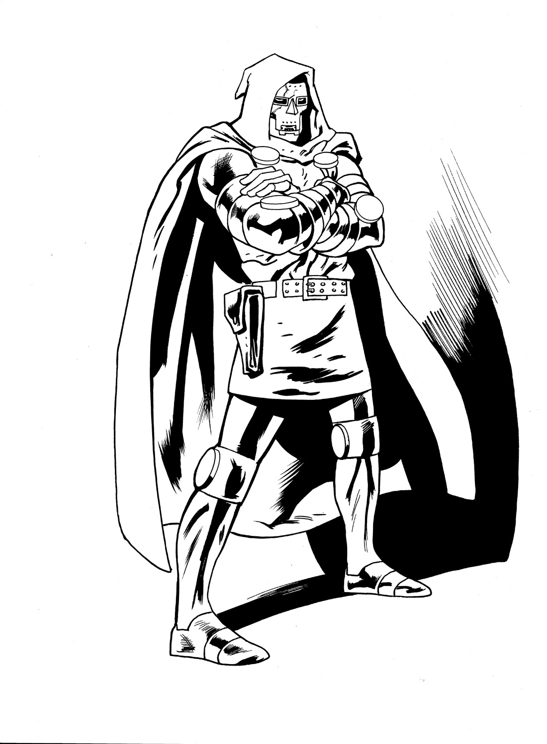 1100x1498 Kevin Nowlan Dr. Doom Art For Marvel Card - Dr Doom Sketch