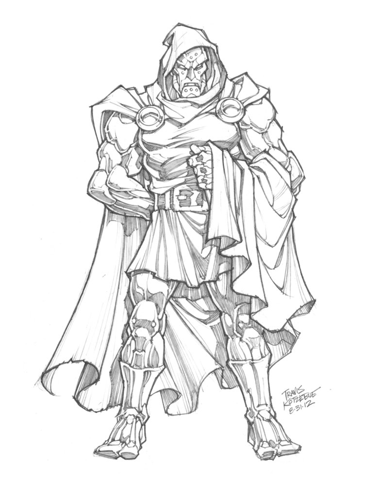 787x1016 Sketch Of The Day Dr. Doom By Skullbabyland - Dr Doom Sketch