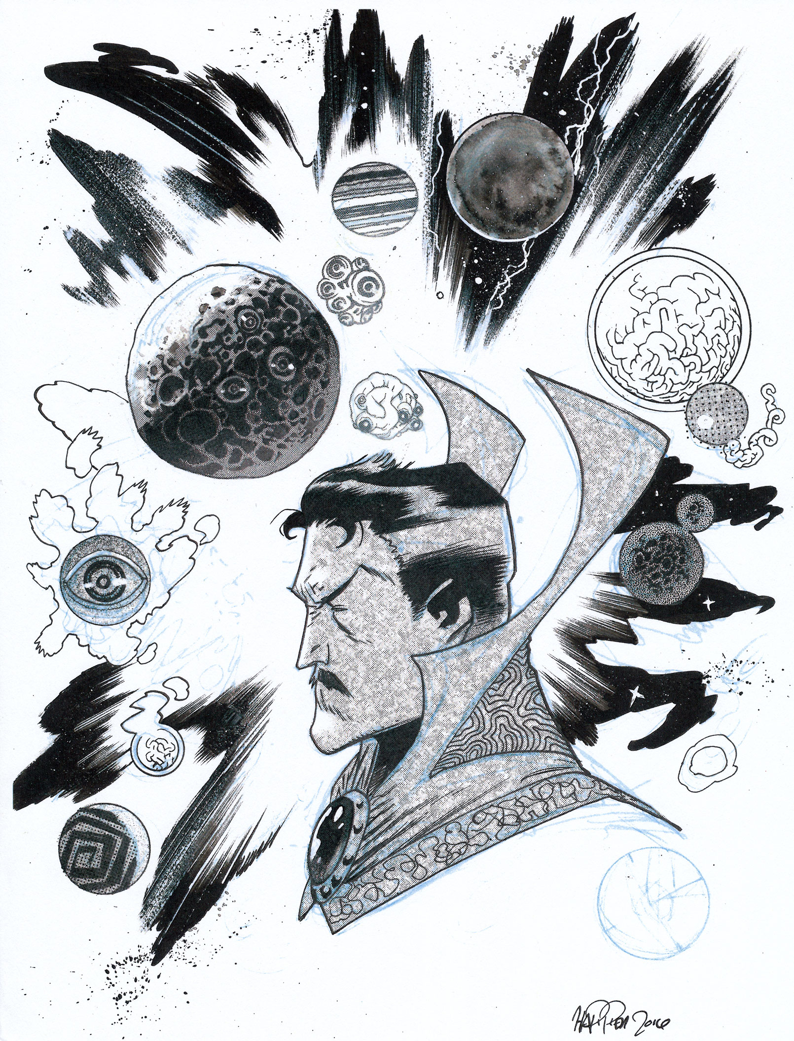 1610x2111 James Harren Dr. Strange Sketch Commission Marvel Character Art - Dr Who Sketch