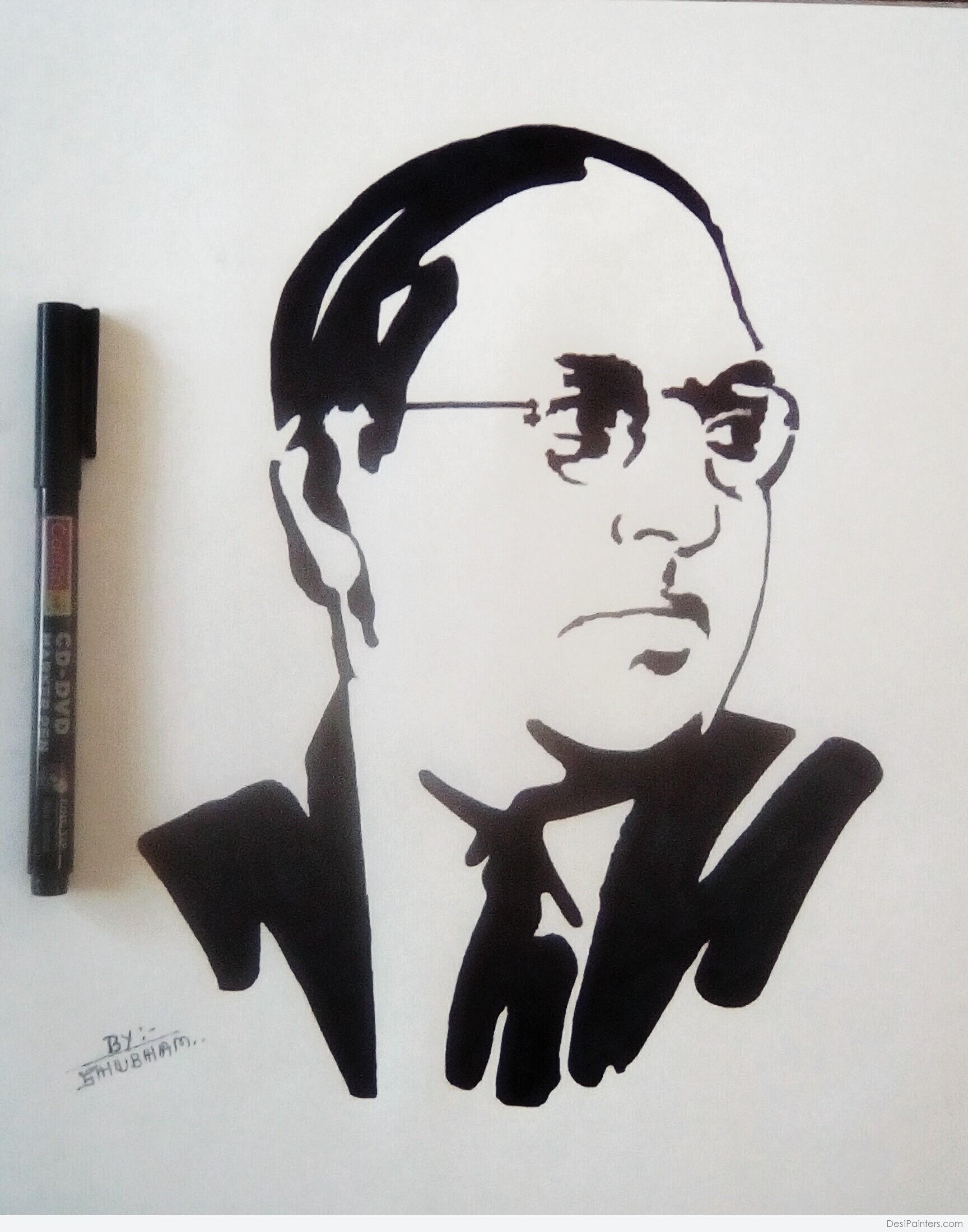 1728x2200 Marker Sketch Of Dr Babasaheb Ambedkar - Dr Who Sketch