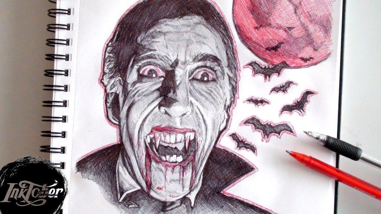 1280x720 Dracula Pen Drawing - Dracula Sketch