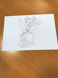 225x300 Disney Mickey Mouse Halloween Vampire Dracula Drawing Sketch - Dracula Sketch