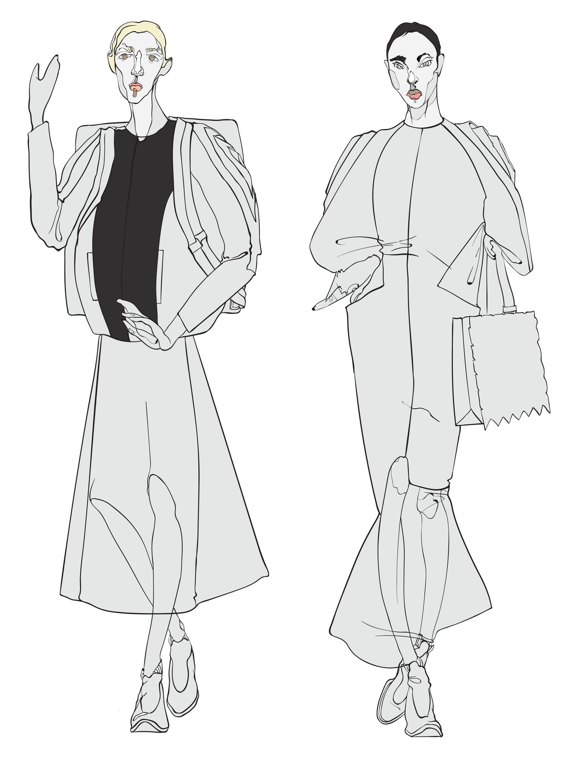 1920x2560 Fashion Draft Sketch Adobe Illustrator Work In Process Fashion - Draft Sketch