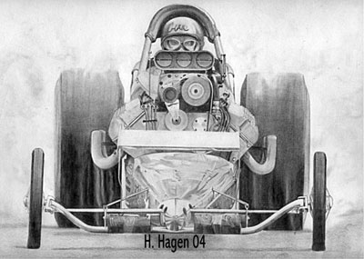 400x285 Howard Hagen Art - Drag Car Sketch