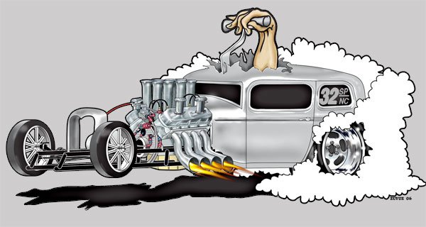 600x320 Motorhead Custom Auto Rendering - Drag Car Sketch