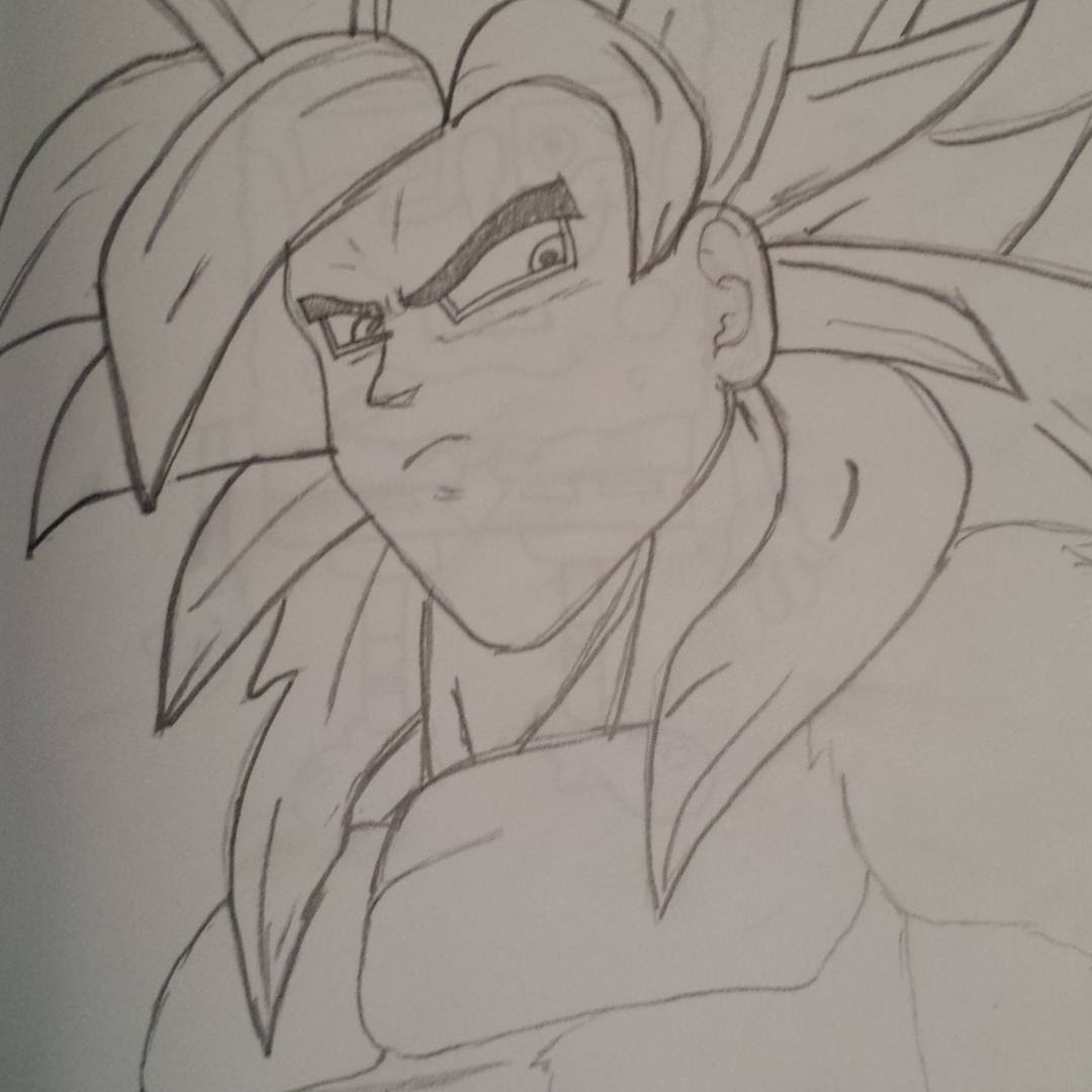 1080x1080 Drawing Super Saiyan 4 Goku (Dragon Ball Gt) - Dragon Ball Gt Sketches