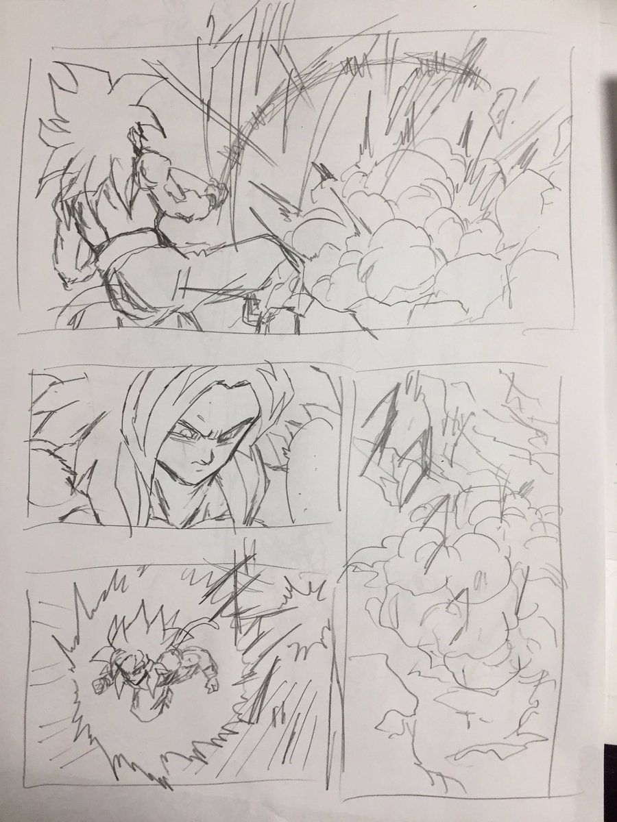 900x1200 Young Jijii Decides To Rewrite A Scene Of Dragon Ball Gt! Goku - Dragon Ball Gt Sketches