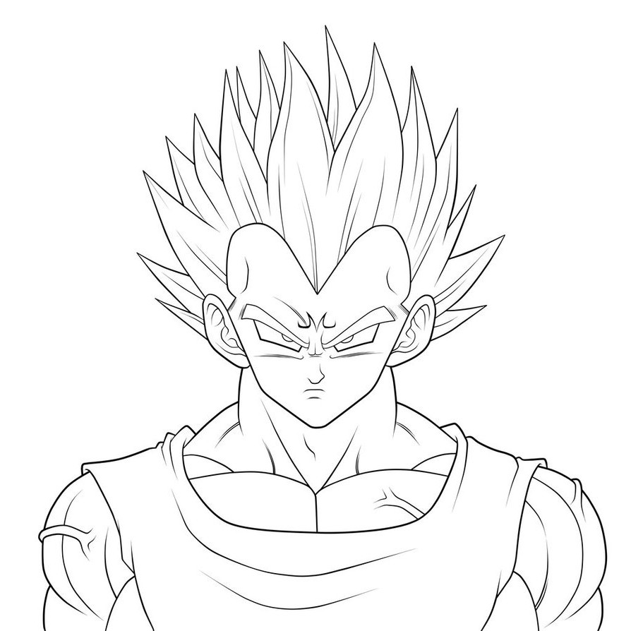 894x894 Dragon Ball Super Vegetas Face Simple Sketch Drawing Of At Z Goku - Dragon Ball Super Sketch