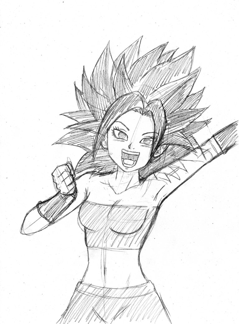 767x1041 Female Saiyan Caulifla Dragon Ball Super Sketch By Bl Sama On - Dragon Ball Super Sketch
