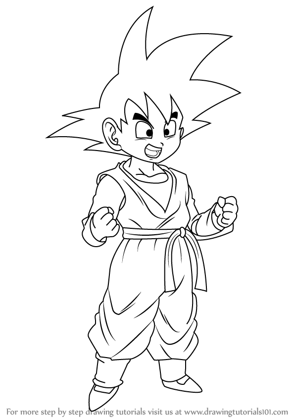 598x844 Learn How To Draw Son Goten From Dragon Ball Z (Dragon Ball Z - Dragon Ball Super Sketch