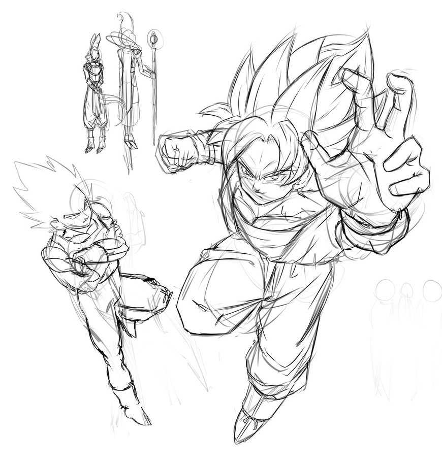 870x918 Sketch Dragon Ball Super Dragon Ball Super (Sketch) By Skullalf On - Dragon Ball Super Sketch
