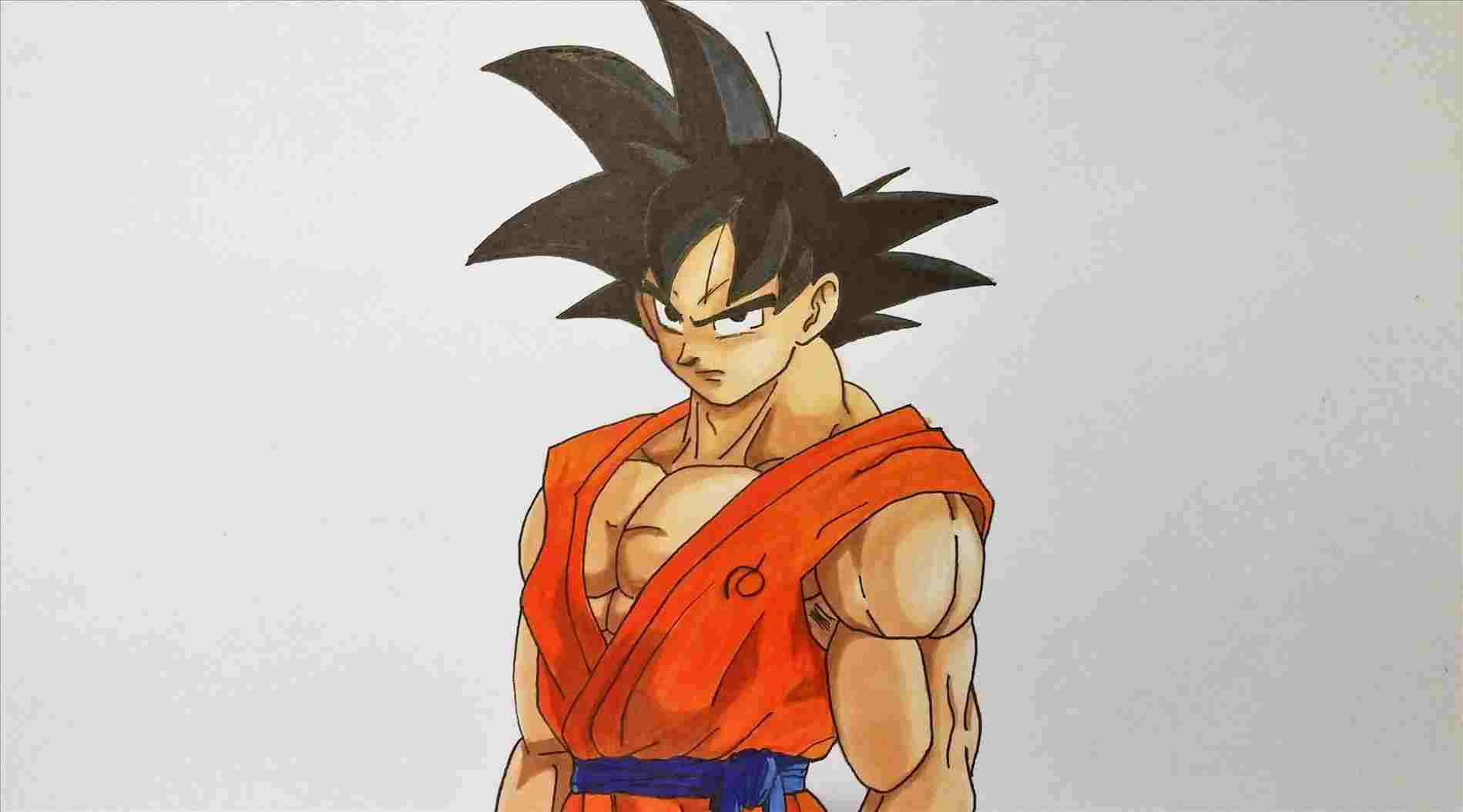 1899x1055 Dragon Ball Z Goku Drawing Easy 20health - Dragon Ball Z Goku Sketch