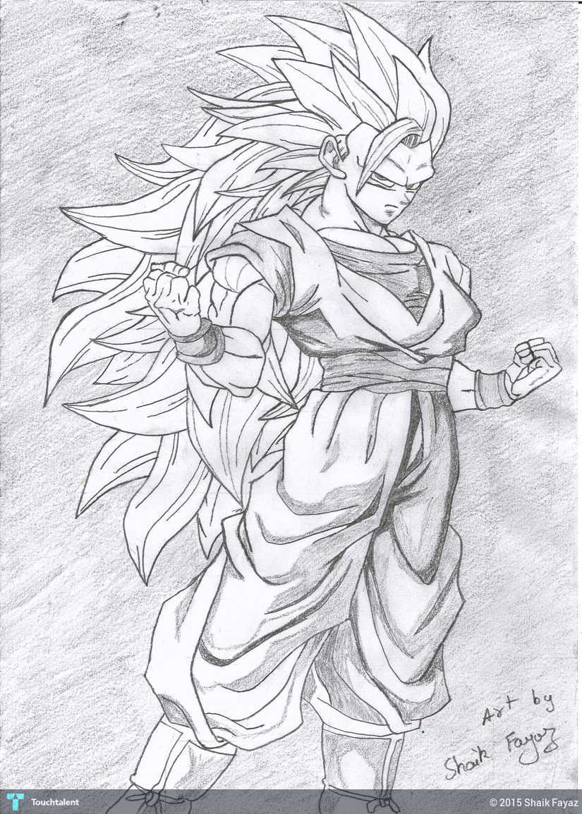 Dragon Ball Z Goku Sketch at PaintingValley.com | Explore collection of ...