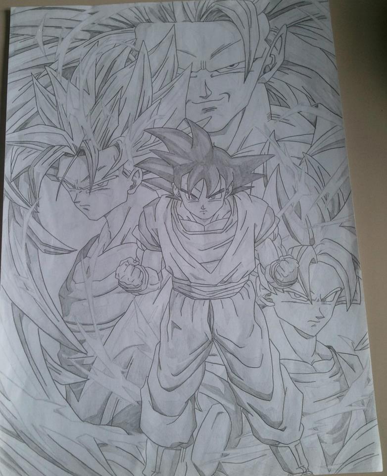 782x960 The Saiyans - Dragon Ball Z Kai Sketch