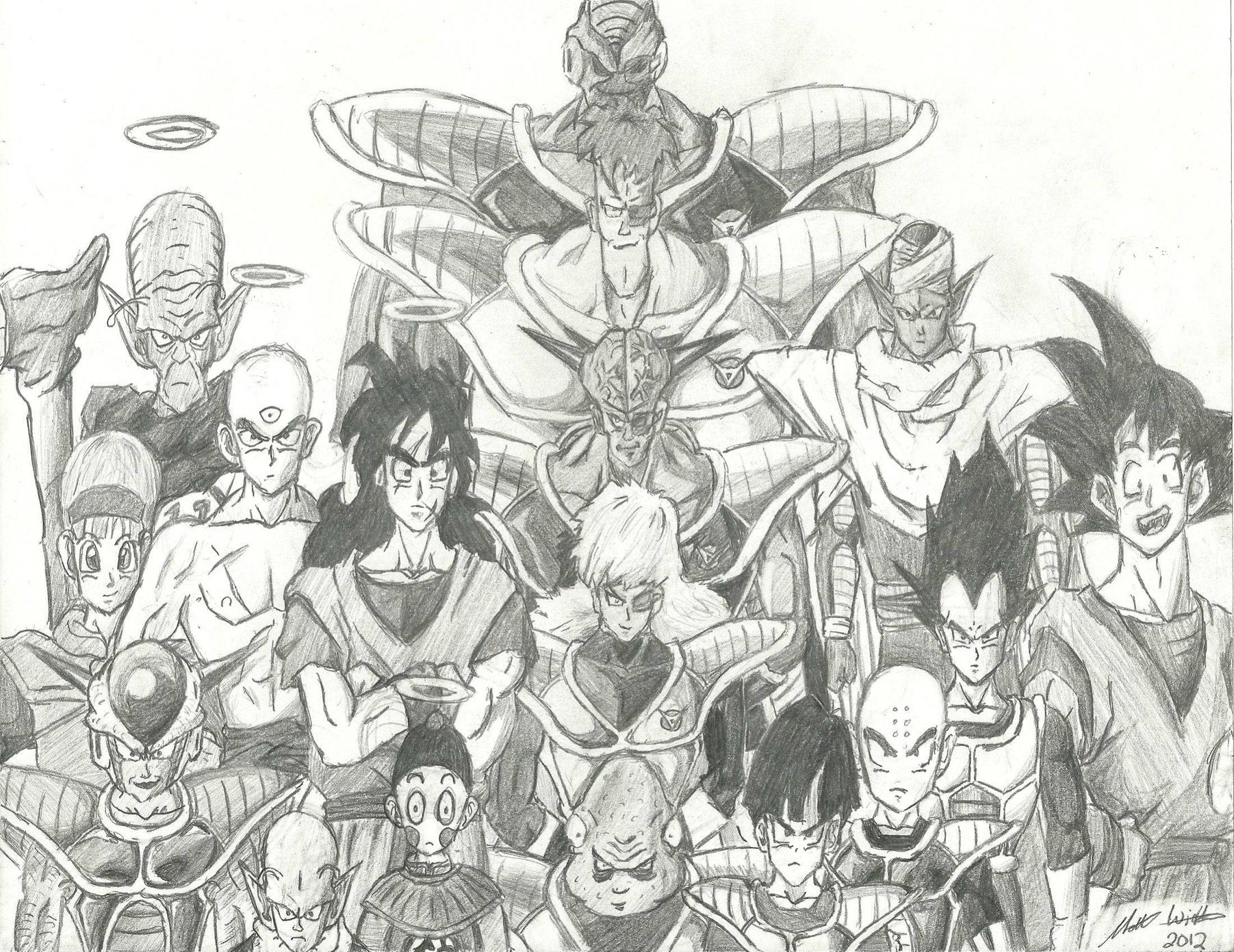 1803x1391 Dragon Ball Z Group Sketch - Dragon Ball Z Sketch