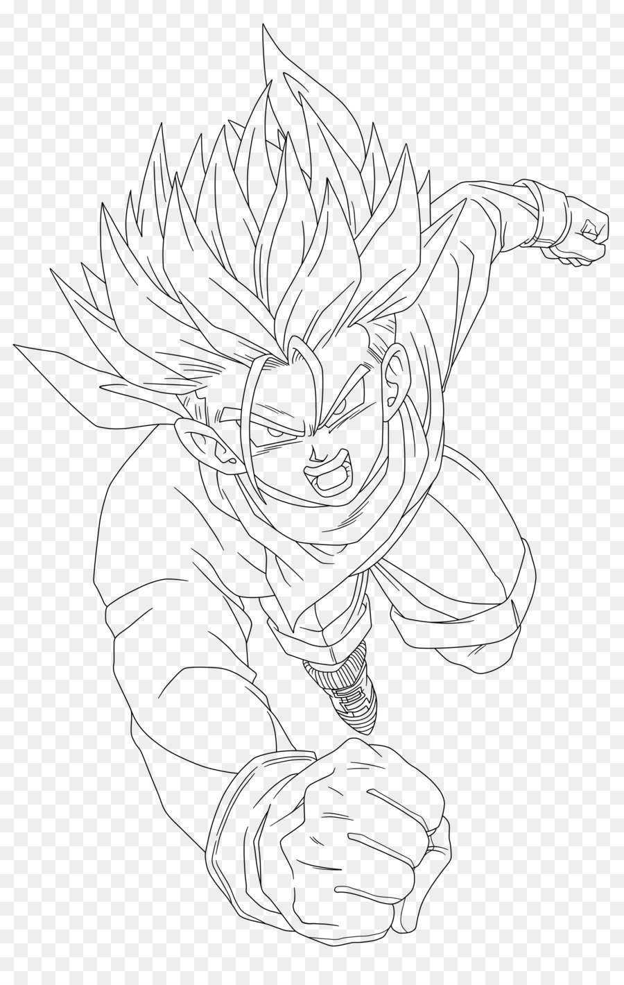 900x1420 Trunks Line Art Drawing Sketch - Dragon Ball Z Sketch