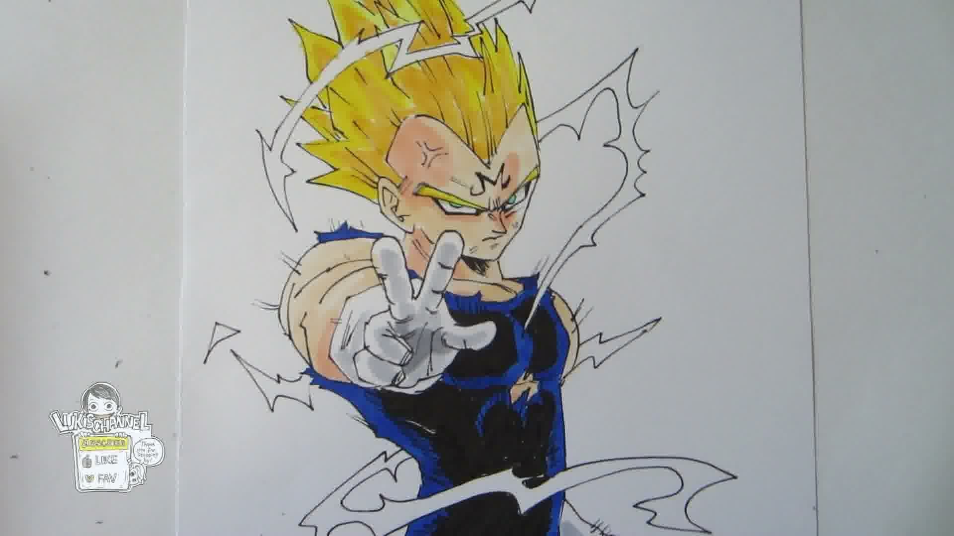 1920x1080 How To Draw Vegeta (Majin) From Dragon Ball Z - Dragon Ball Z Vegeta Sketch
