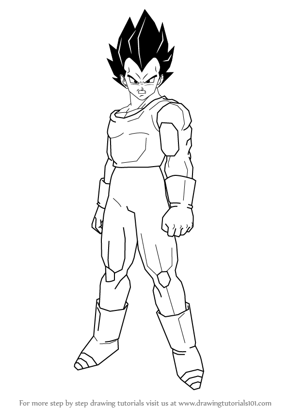 598x844 Learn How To Draw Vegeta From Dragon Ball Z (Dragon Ball Z) Step - Dragon Ball Z Vegeta Sketch