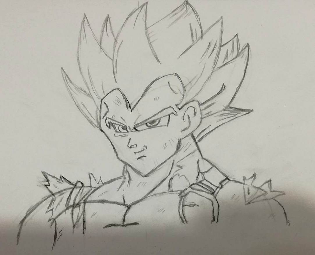 1083x877 Dragon Ball Z (Vegeta) Drawing Steemit - Dragon Ball Z Vegeta Sketch