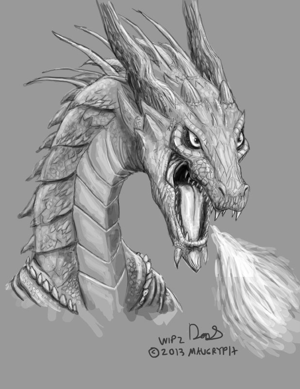 618x800 Dragon Face Value Painting Wip 2 Maugryph - Dragon Face Sketch