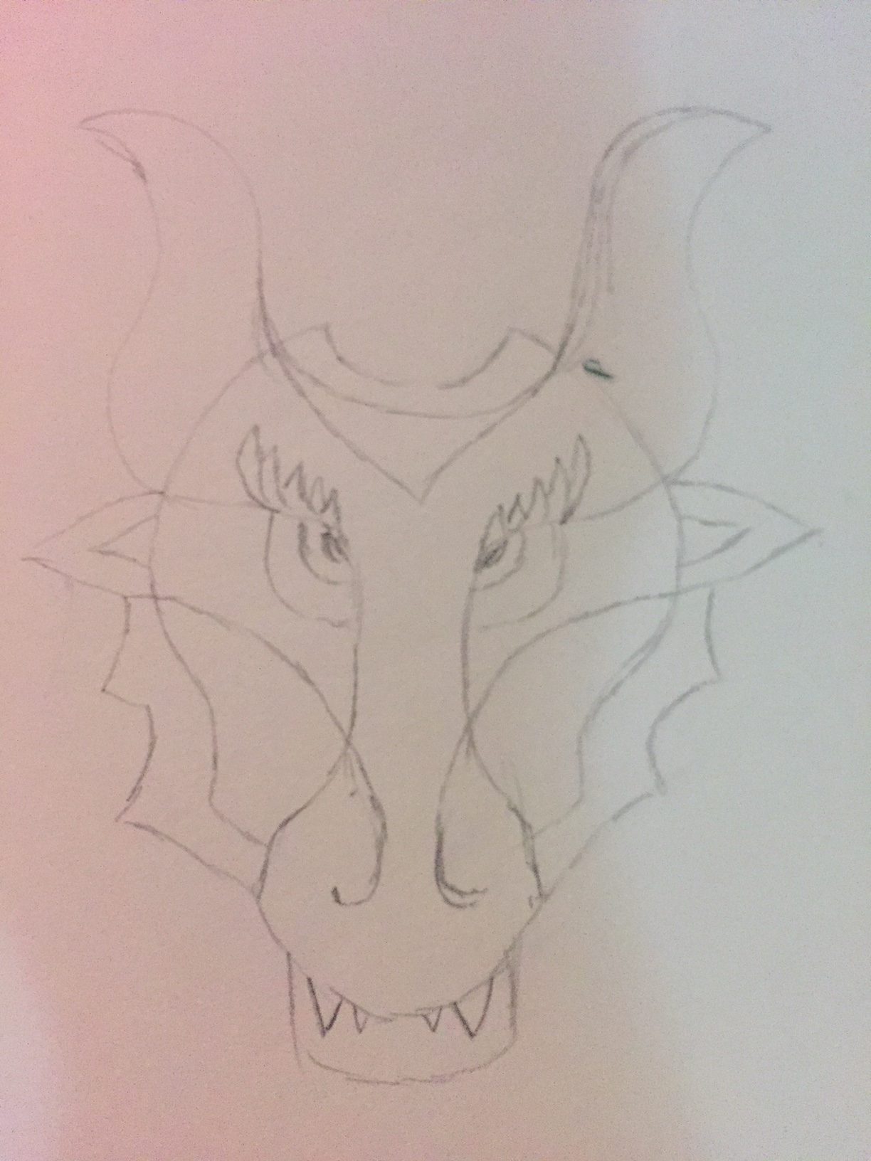 1224x1632 Dragon In Progress - Dragon Face Sketch