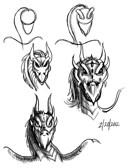 415x537 Art By Products Dragon Face Front - Dragon Face Sketch