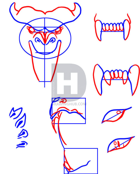 582x720 How To Draw A Dragon Face, Step By Step, Drawing Guide, By - Dragon Face Sketch