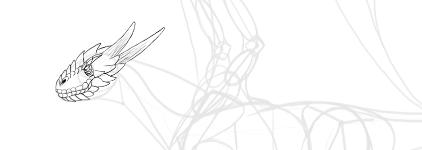 850x303 How To Draw A Dragon Step By Step - Dragon Face Sketch