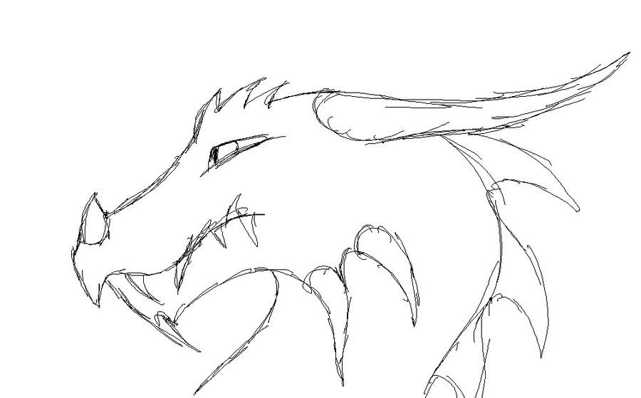 900x559 Dragon Head Pattern Template - Dragon Face Sketch