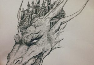 300x210 Dragon Pencil Sketch Images Pencil Drawing Dragon Image - Dragon Pencil Sketch