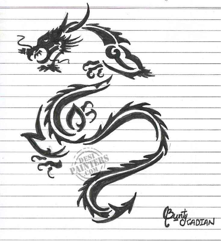 734x800 My Dragon - Dragon Pencil Sketch