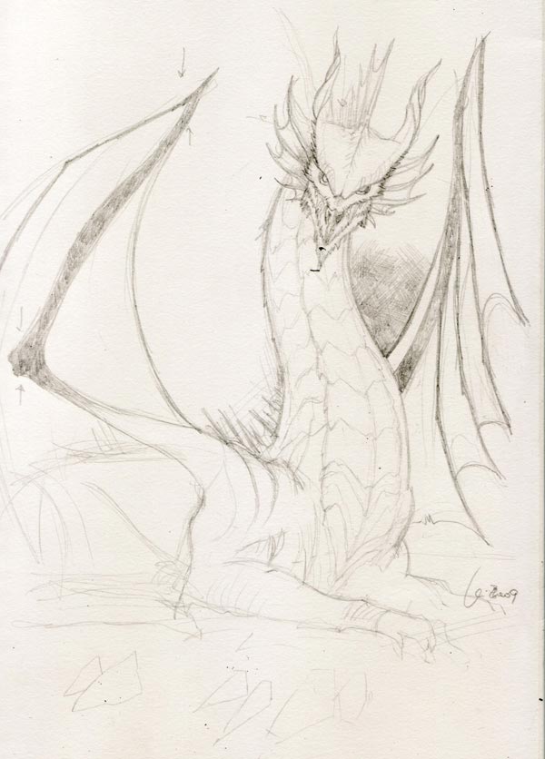 600x836 Pencil Drawings Dragons - Dragon Pencil Sketch